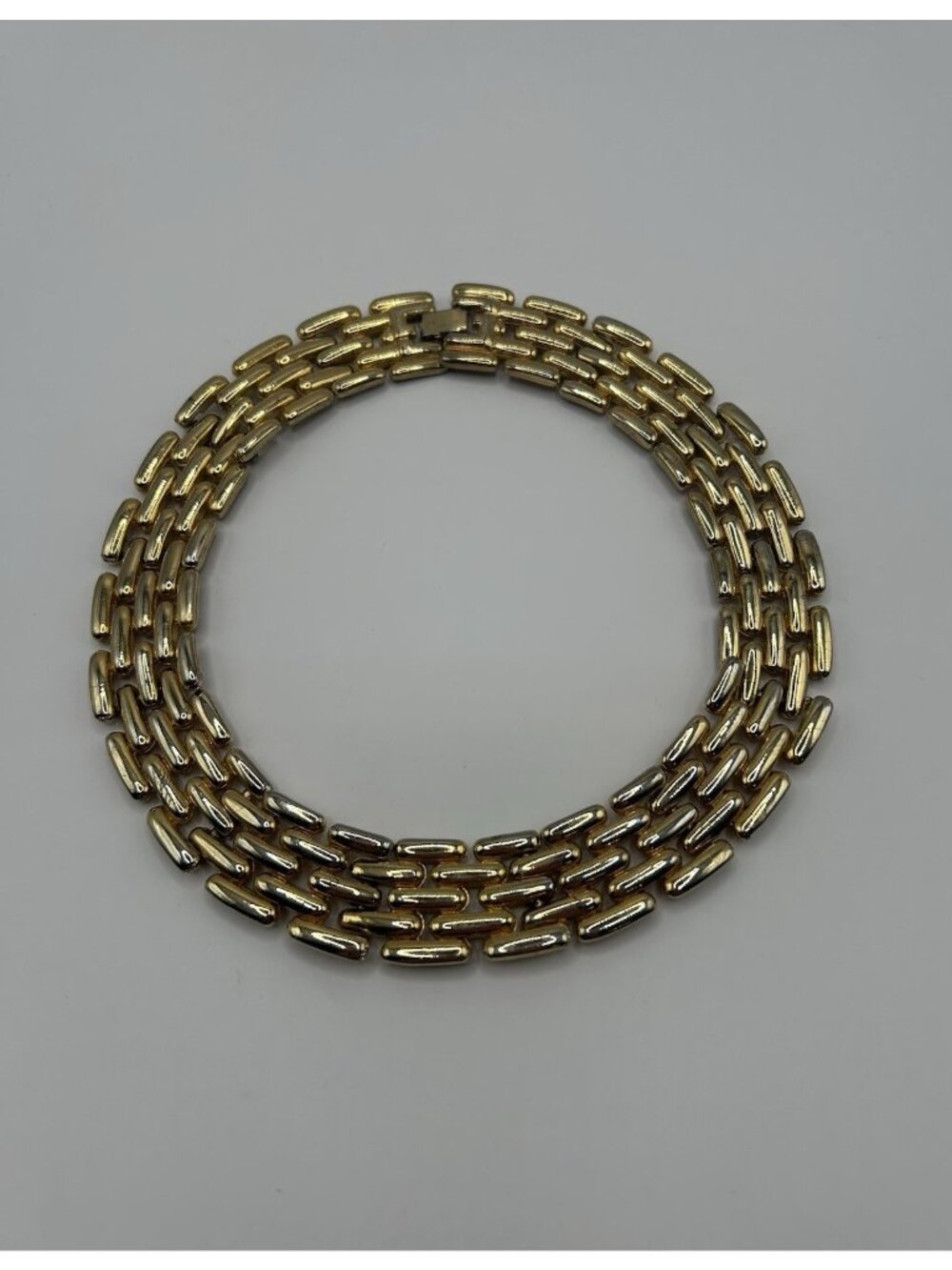 Givenchy Necklace Chunky Gold Tone Runway Egyptian Revival Choker Vintage